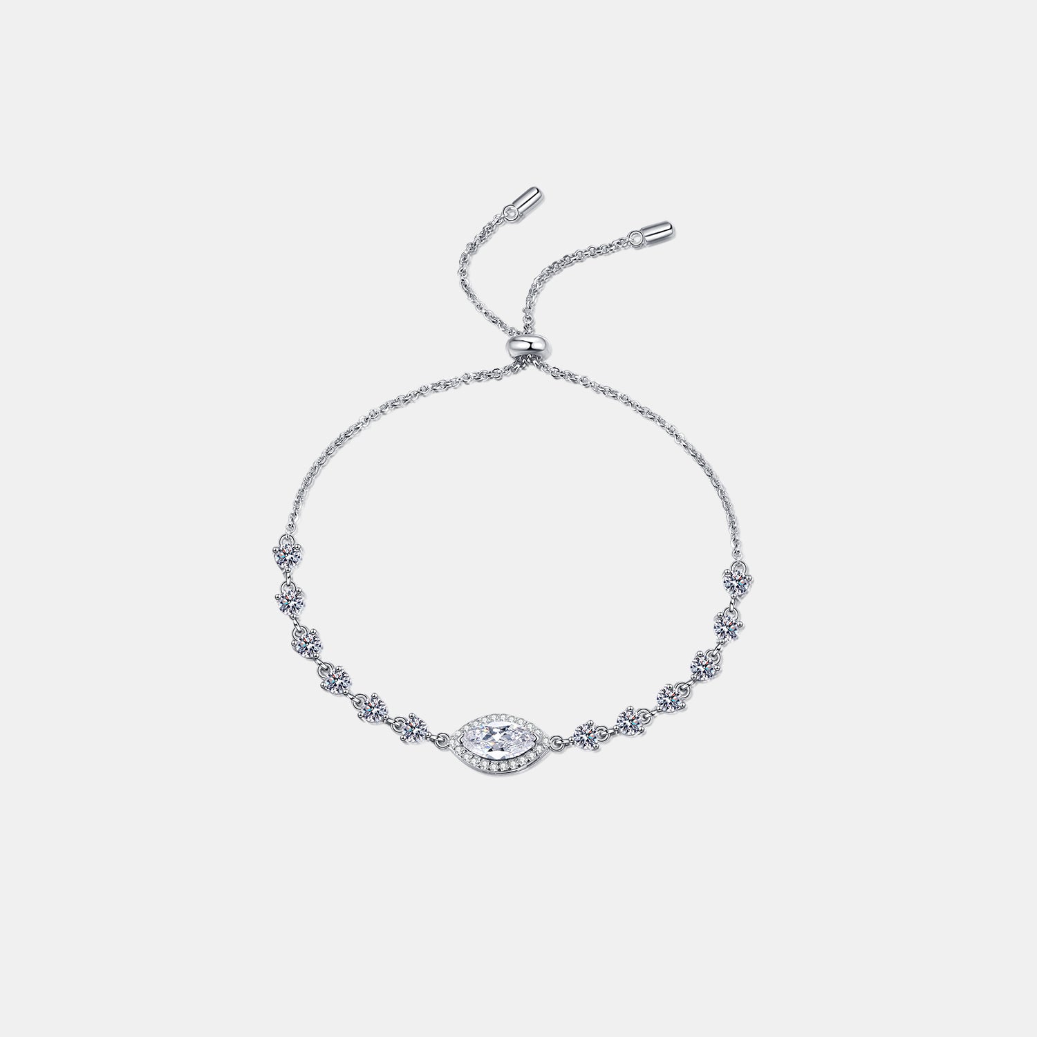 1 carat moissanite 925 sterling silver bracelet — ring view