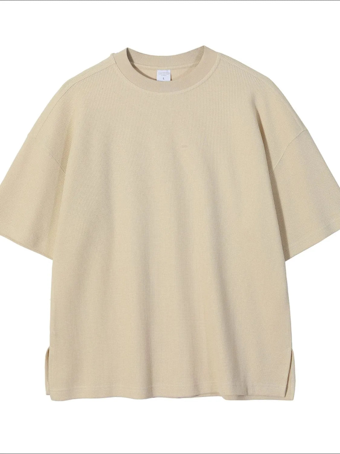 Men's Round Neck Half Sleeve T-Shirt Beige