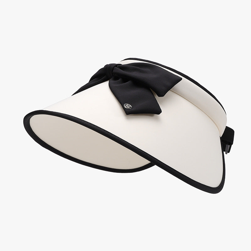 Bow Ice Silk Sun Hat Ivory One Size
