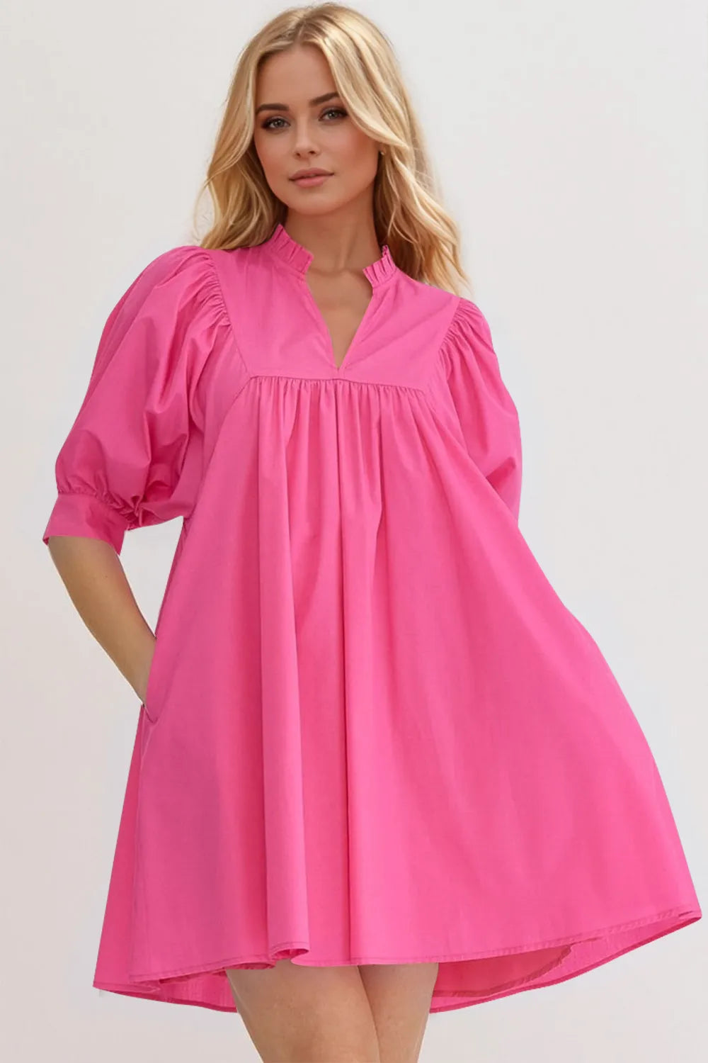 Oh Frill Notched Puff Sleeve Babydoll Mini Dress | Latest Fashion Donjane Oh Frill Notched Puff Sleeve Babydoll Mini Dress | Latest Fashion Donjane