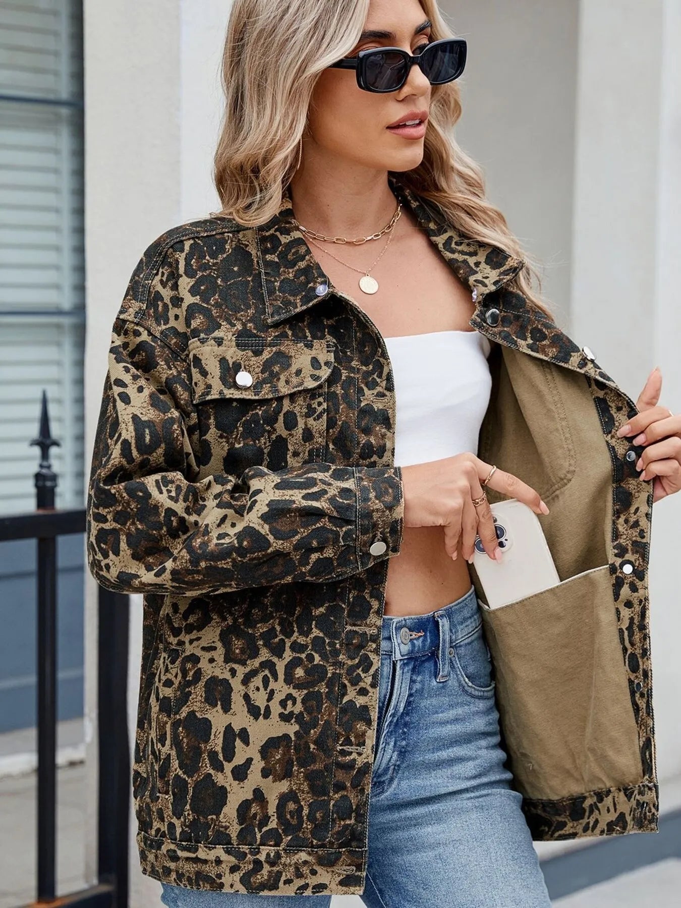 longline winter jacket for women worn open