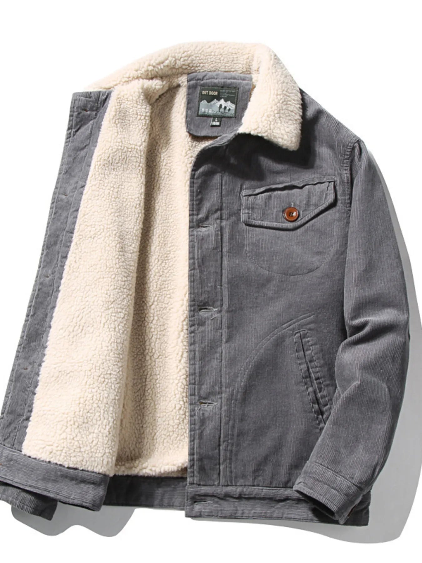men’s casual overcoat with zip closure
