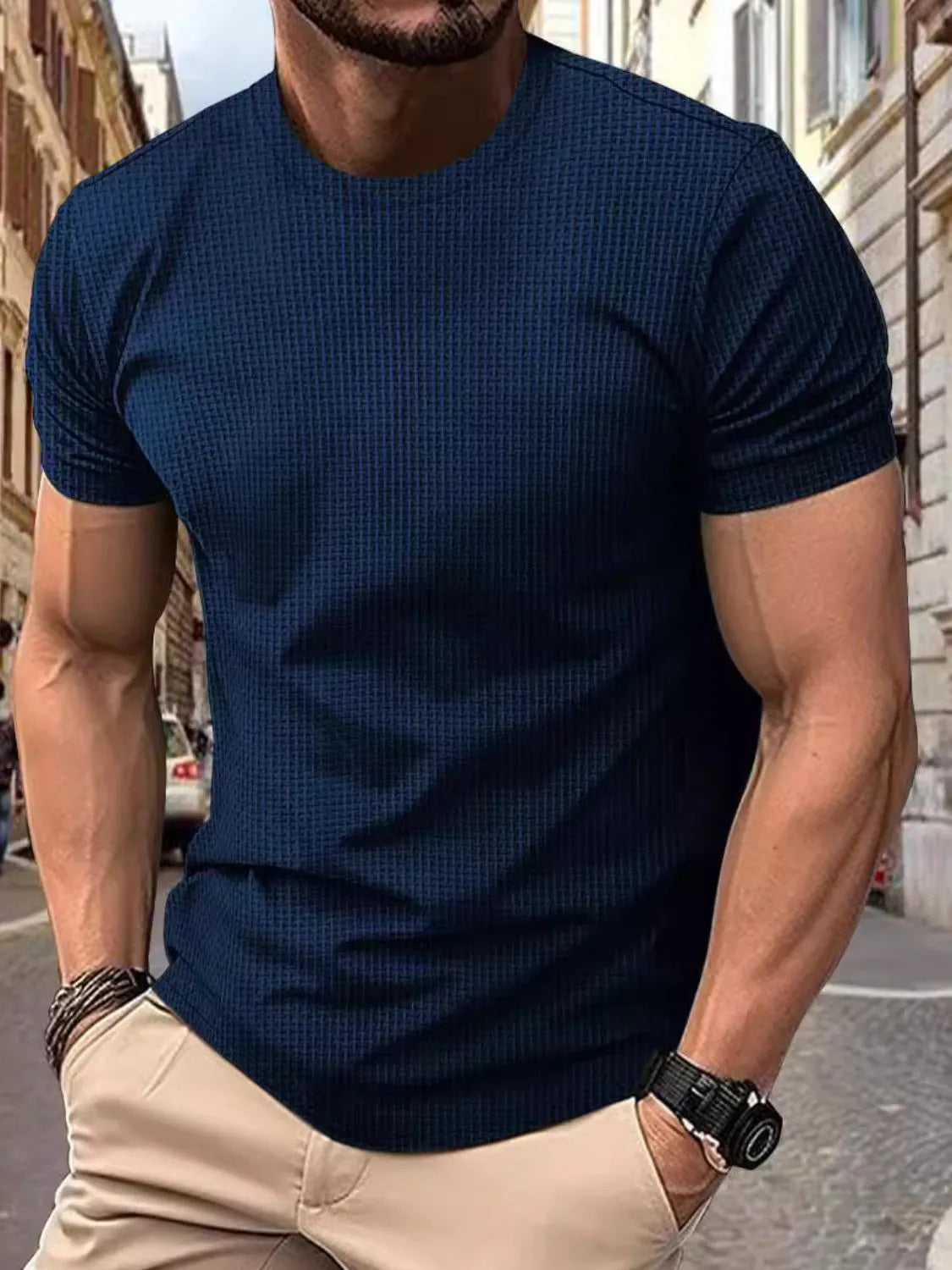 men's full size round neck short sleeve t-shirt plus size men’s crewneck tee
