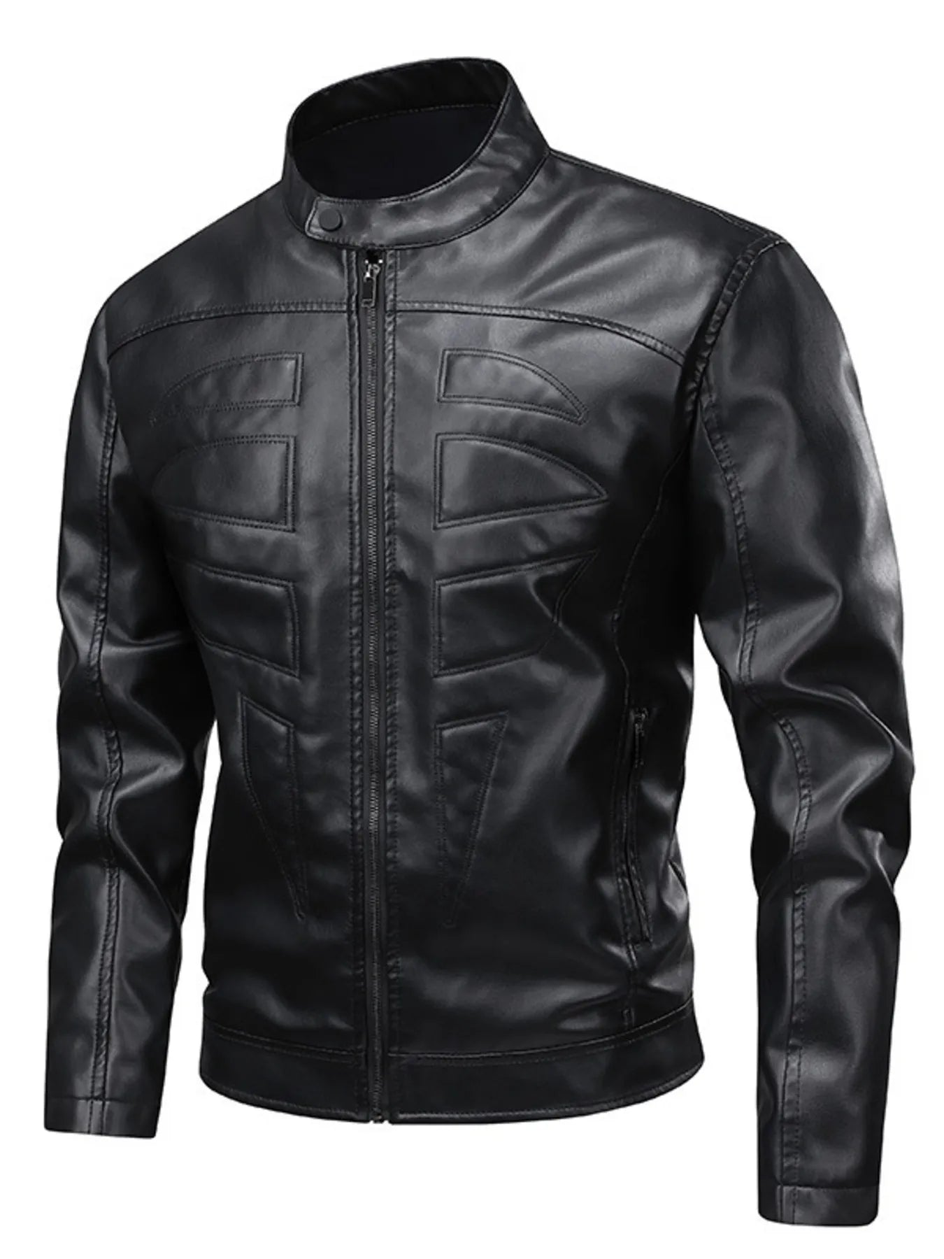 men’s modern lined coat with zip closure