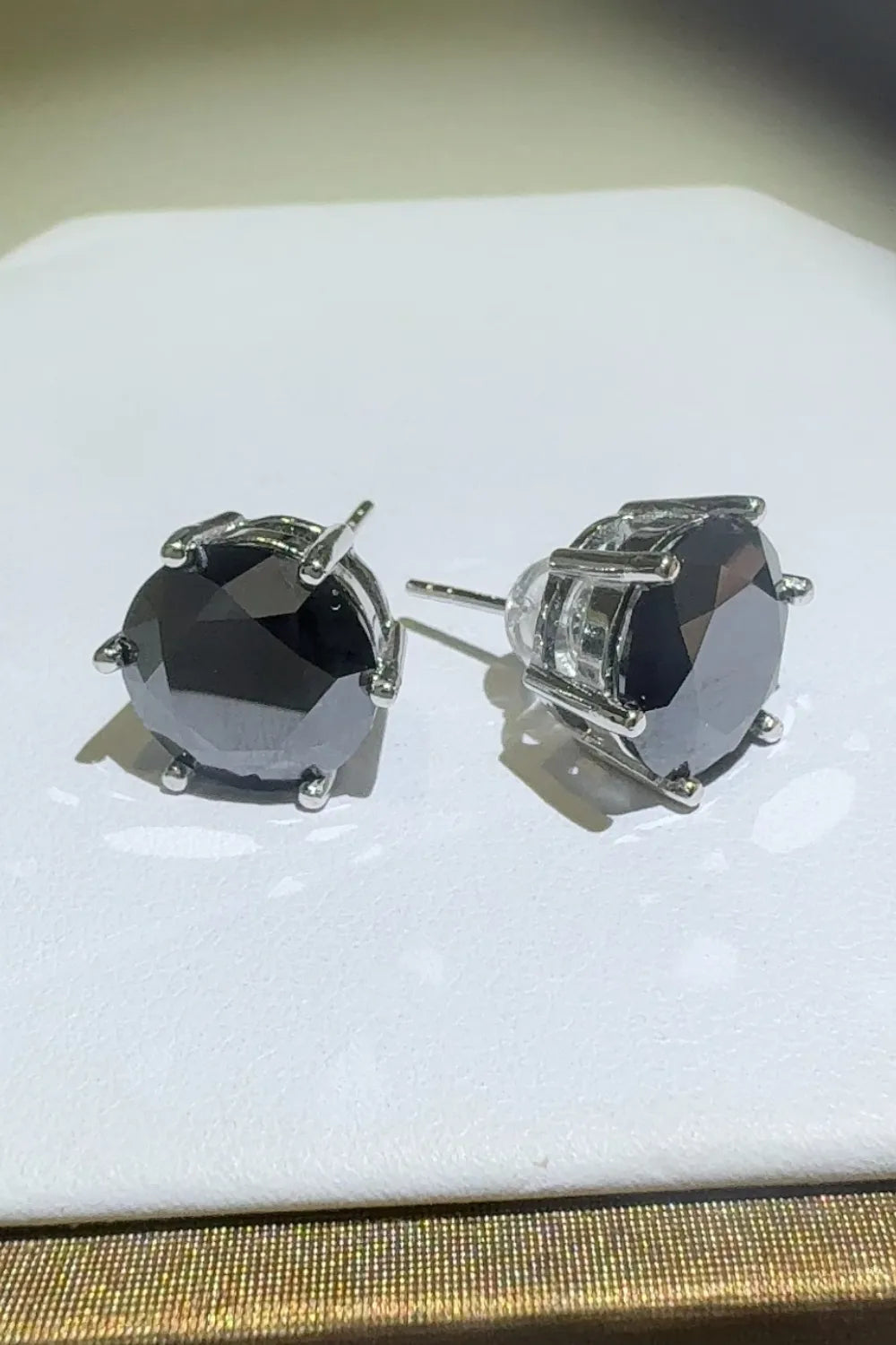 4 Carat Moissanite 925 Sterling Silver Stud Earrings Black One Size
