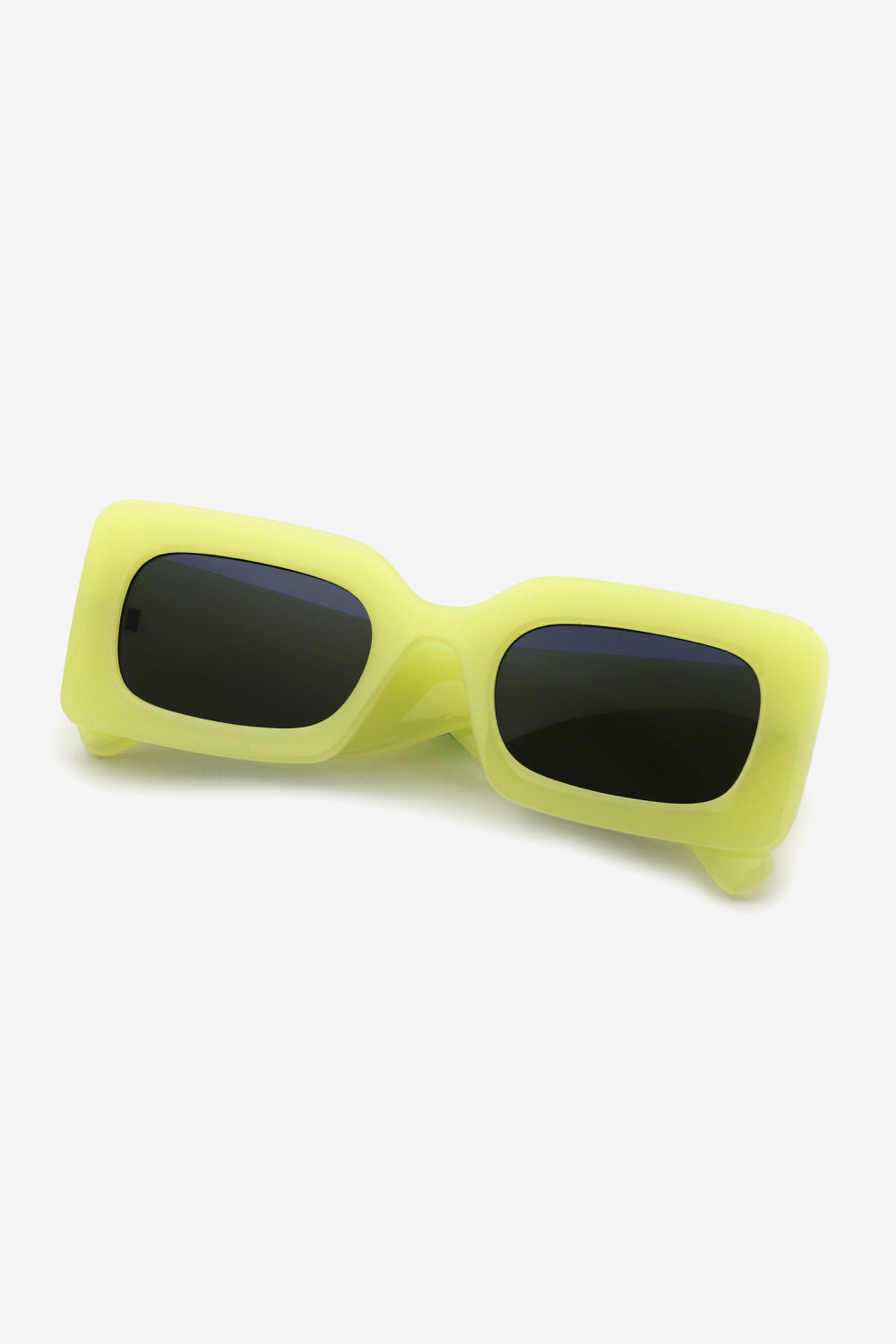 Polycarbonate Frame Rectangle Sunglasses Neon Yellow One Size
