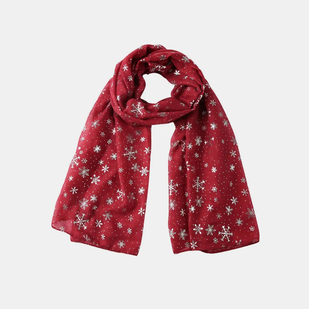 ribbed texture scarf draped on shoulders
