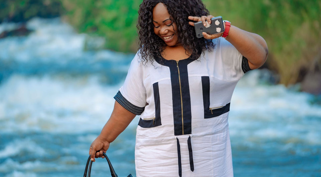 Confident woman wearing stylish plus size clothes for ladies in 2025 – modern fashion shoot featuring inclusive, curve-friendly outfits by Donjane