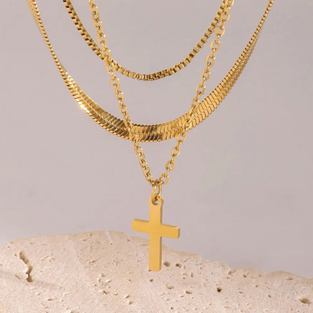 Discover this 18K Cross Necklace Gold One Size | Donjane