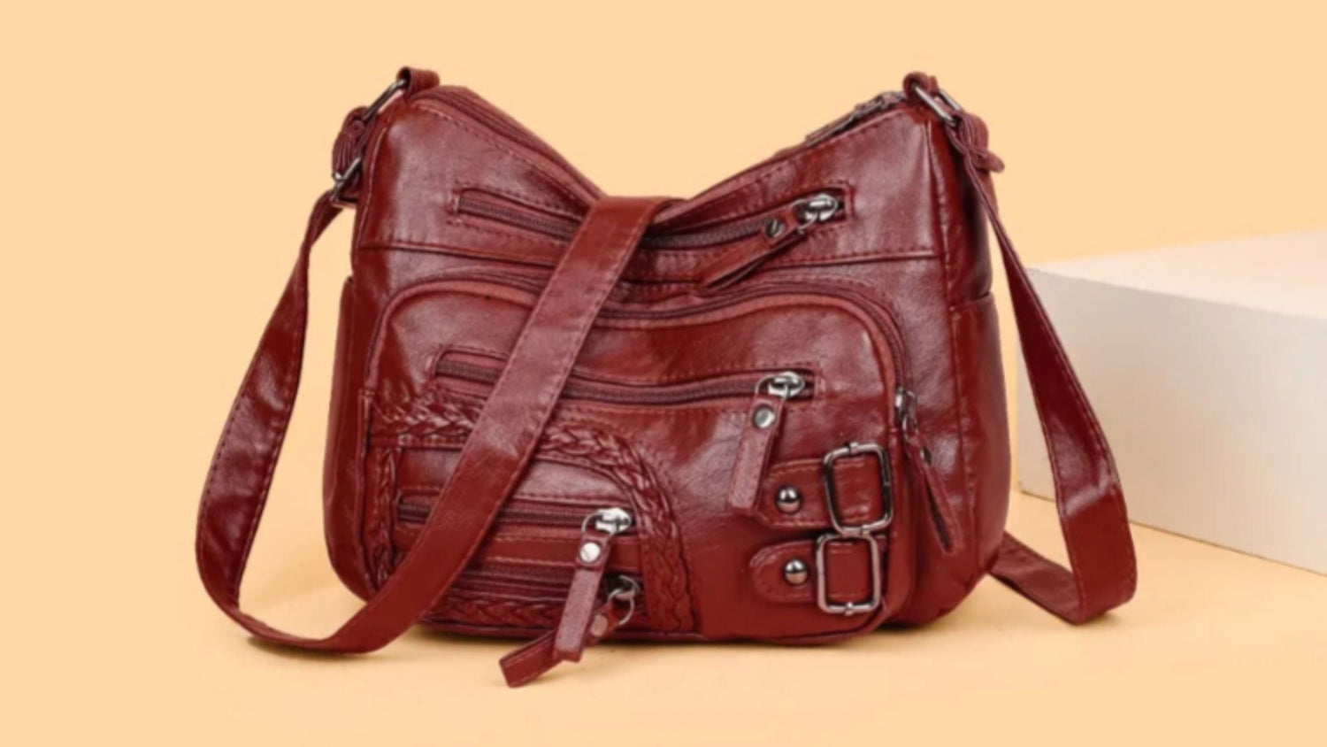 Stylish PU Leather Shoulder Bag for Women - Donjane