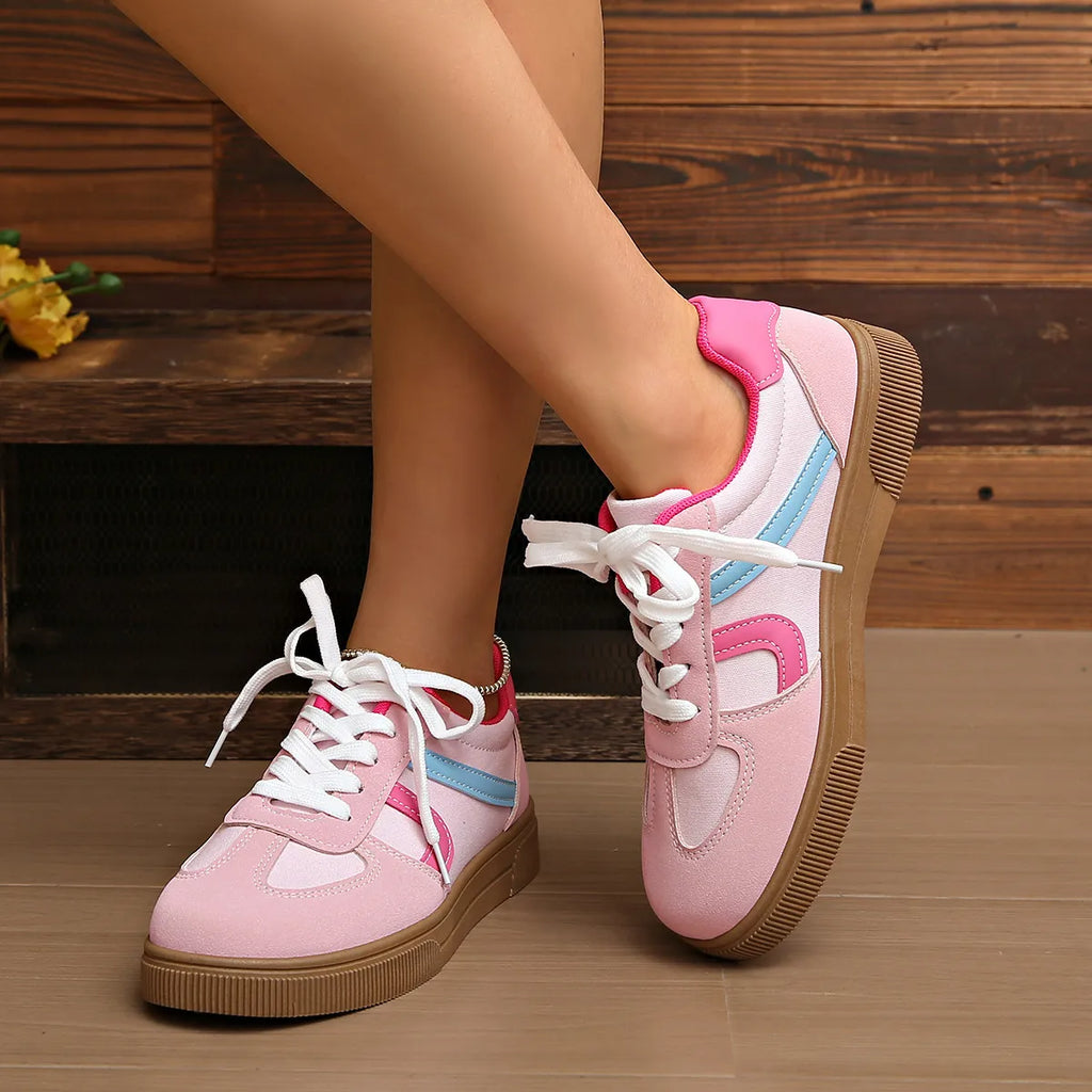women's lace up platform sneakers - alternate angle