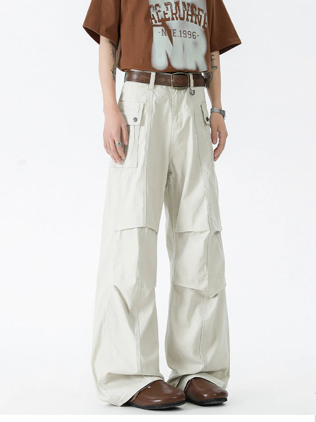 men's men's vintage wide leg cargo jeans - additional image