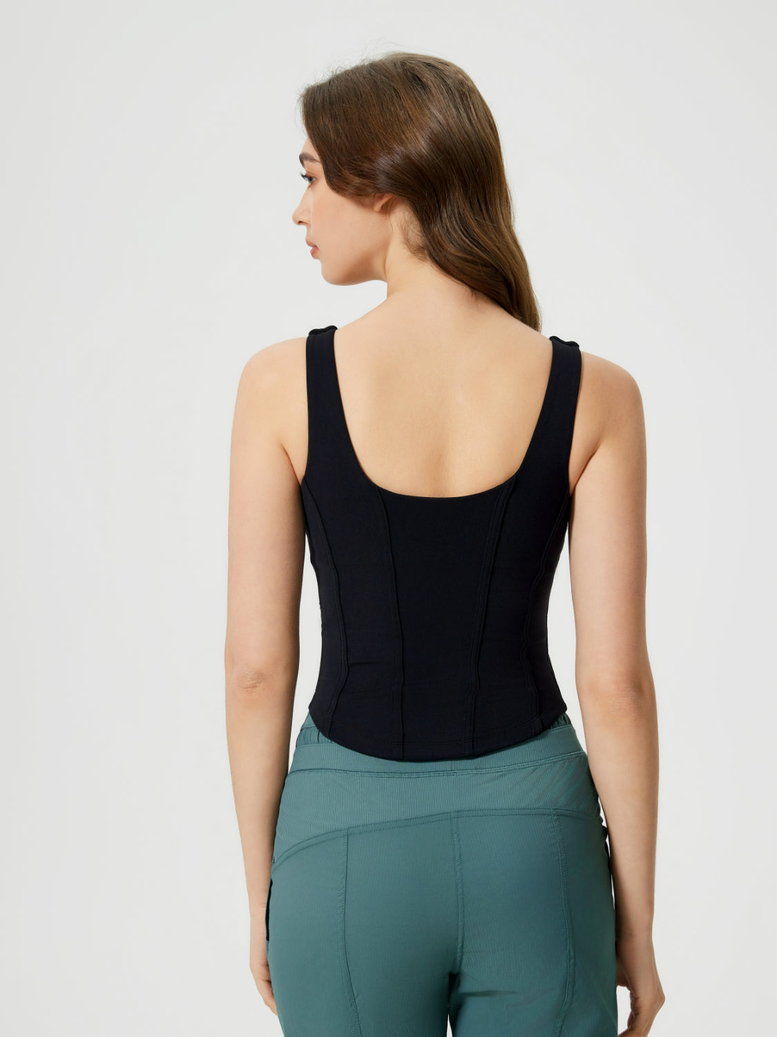 Millennia Round Neck Wide Strap Active Tank with Detachable Chest Pads