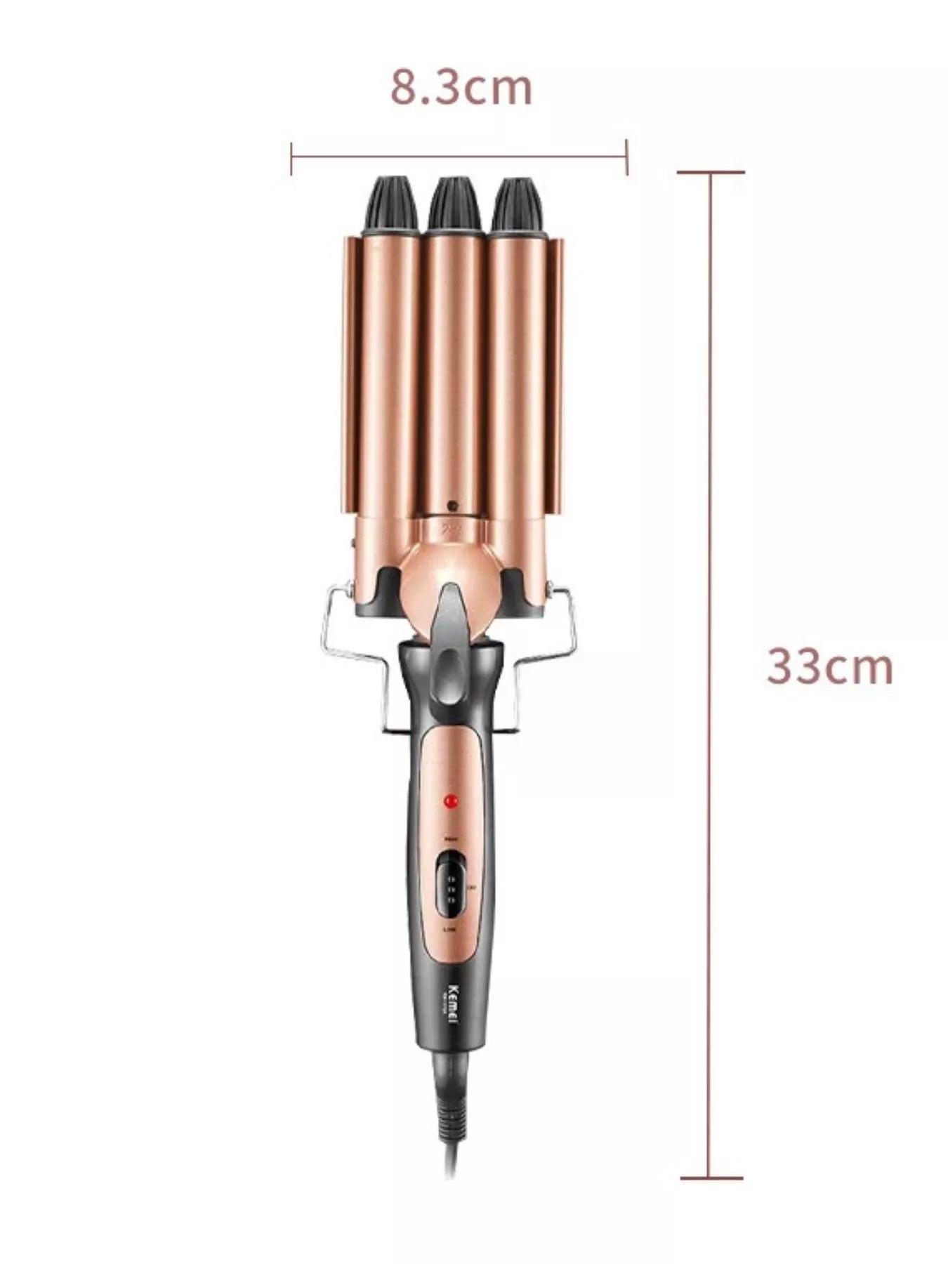 3-barrel curling iron - close-up detail