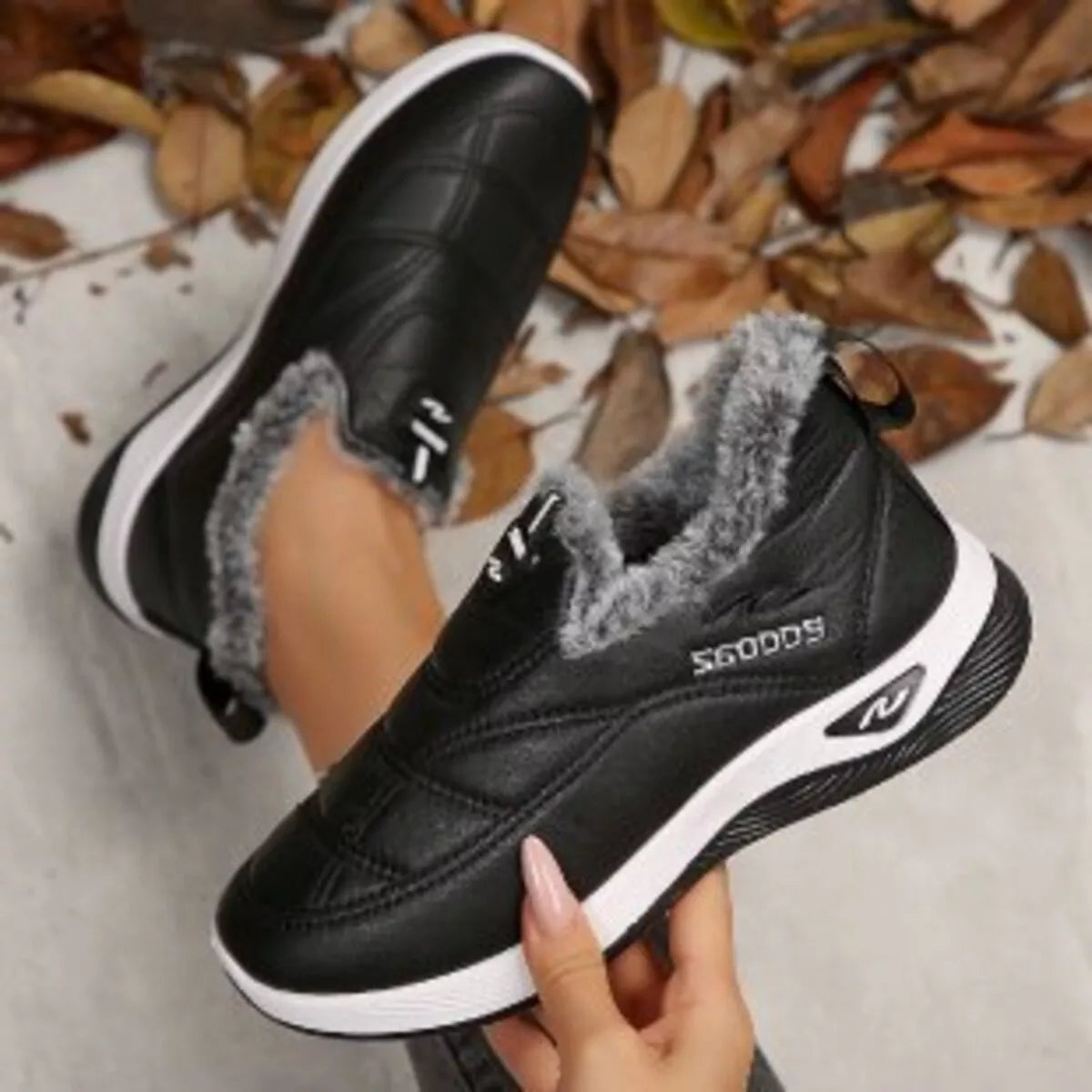 women's plush round toe platform shoes - product showcase