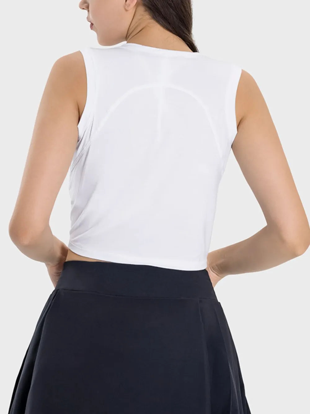 women's millennia drawstring ruched wide strap active tank - extra view