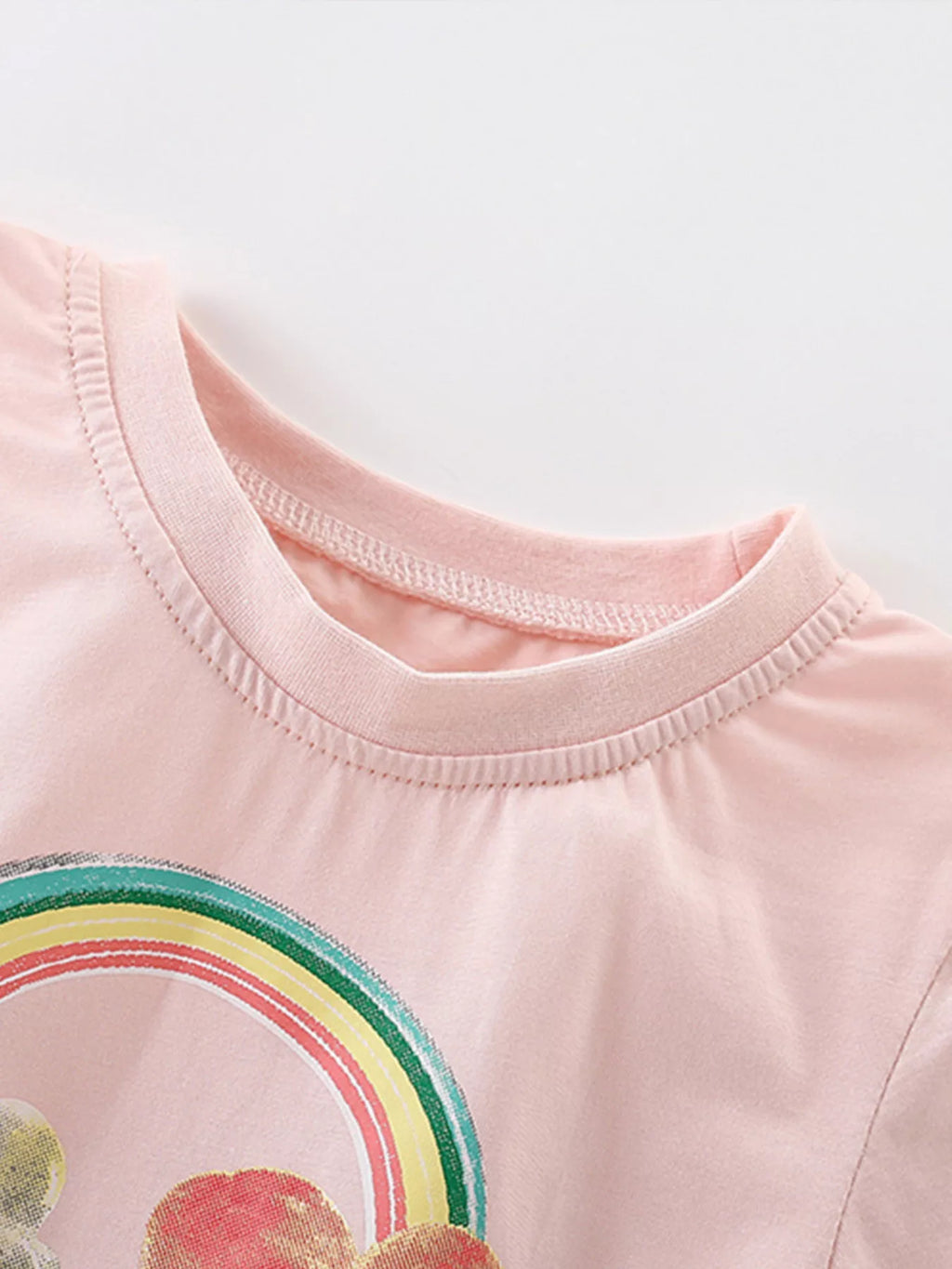 women's children's cute cartoon flower print short sleeve t-shirt - alternate angle