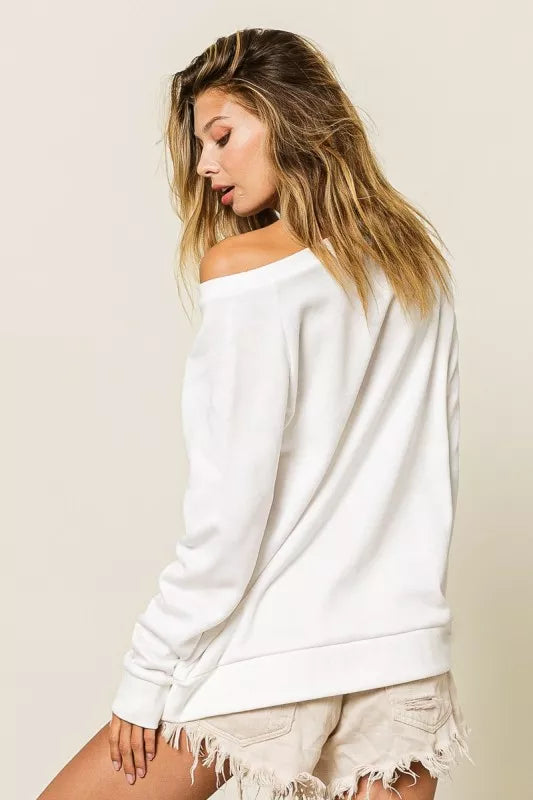 women's bibi queen of mardi glitter print mardi gras sweatshirt - product detail