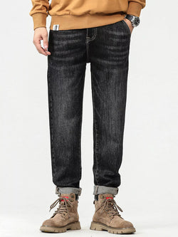 men's men's plus size vintage wash relaxed fit jeans - product showcase