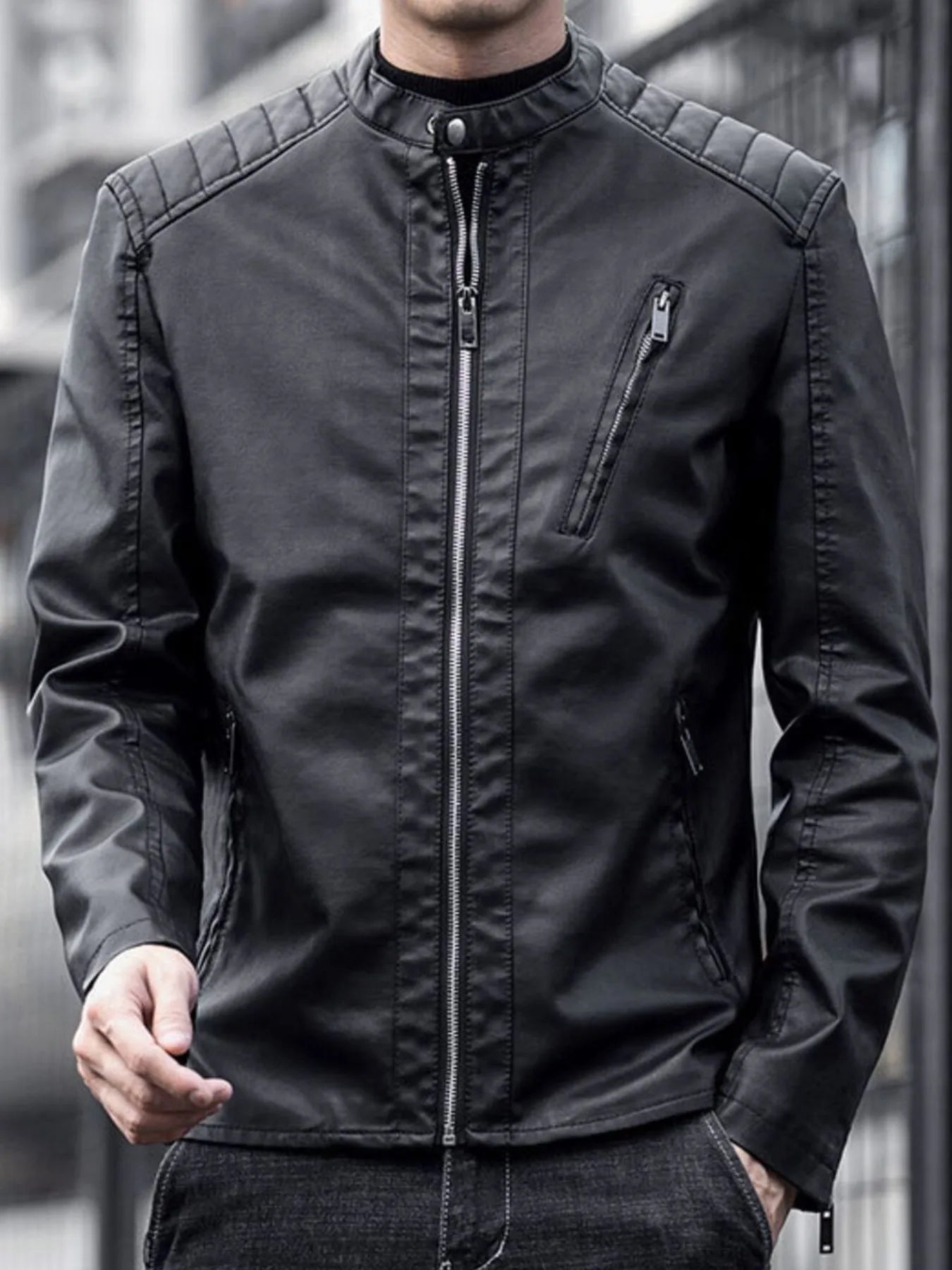 men’s casual warm jacket with hooded design