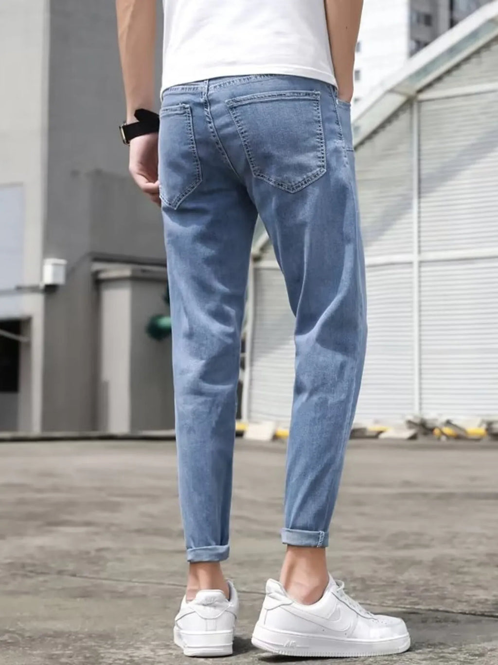 men's men's slim-fit wash jeans - product detail
