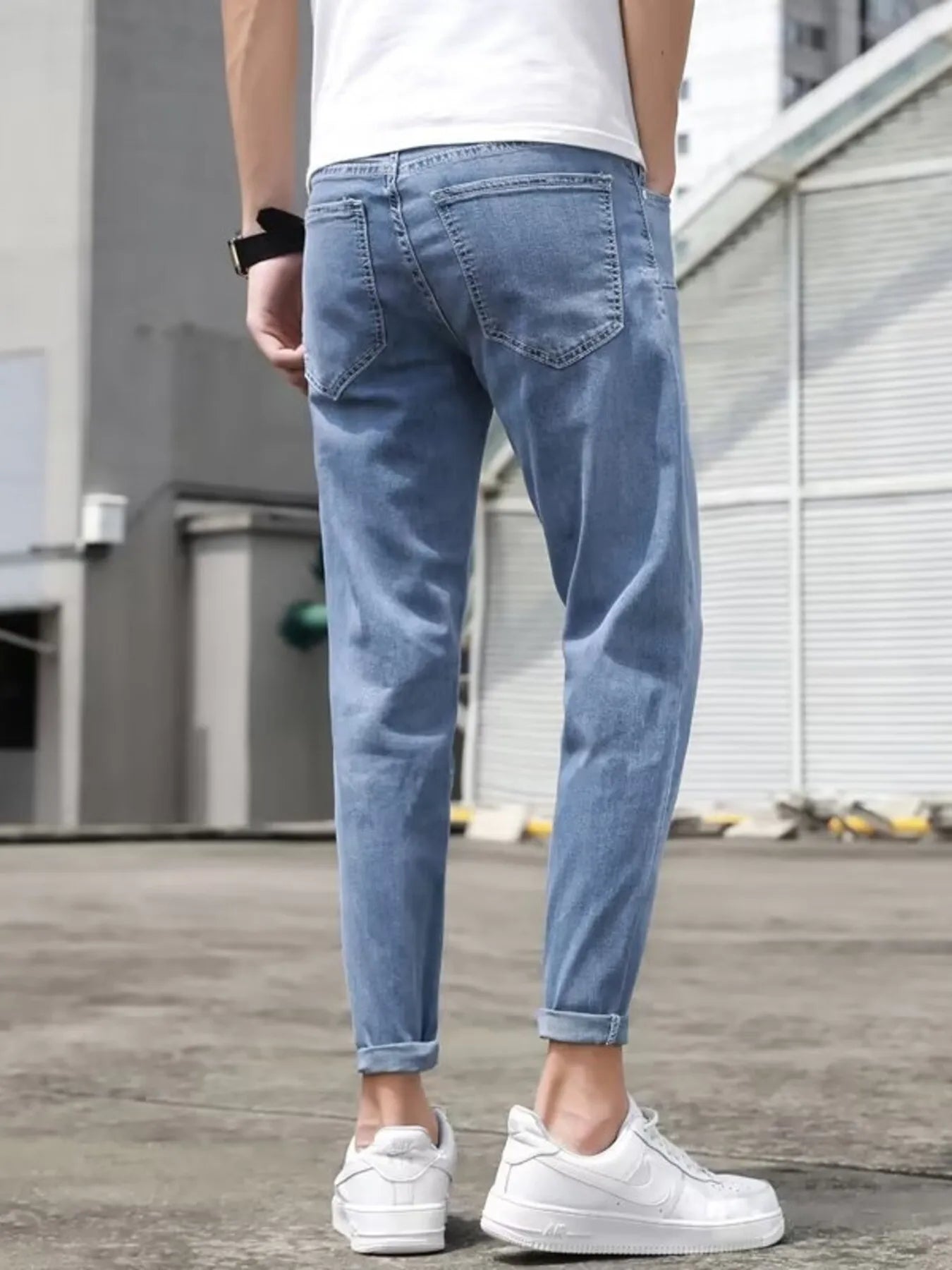 men's men's slim-fit wash jeans - product detail