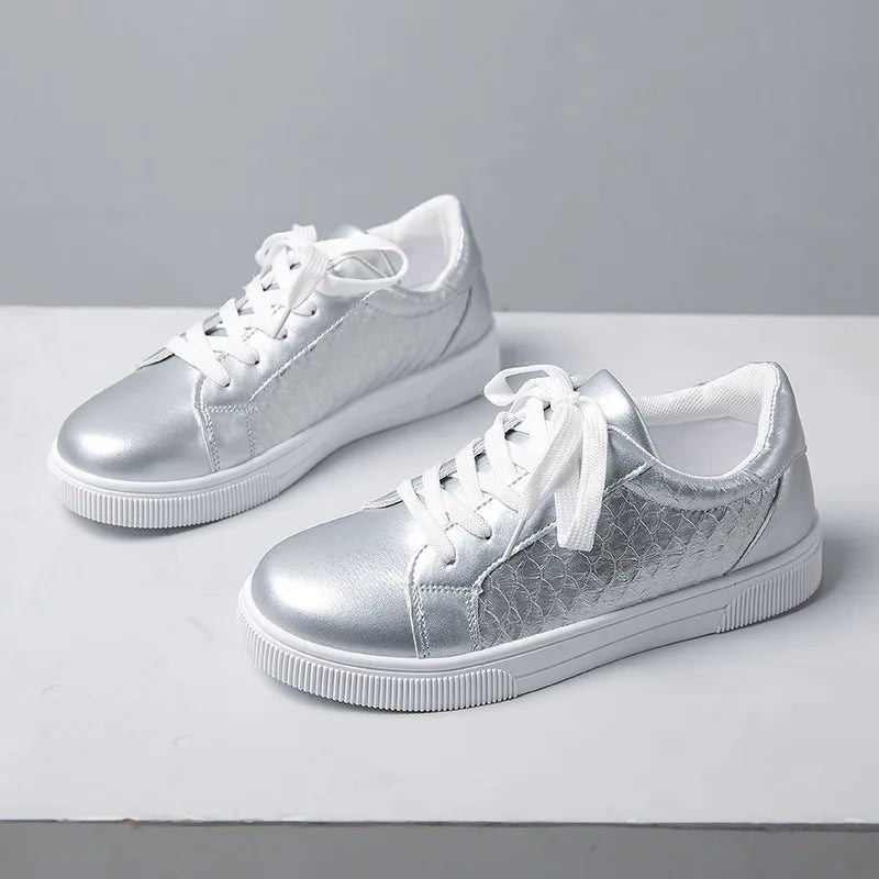 women's round toe lace up sneakers - product detail