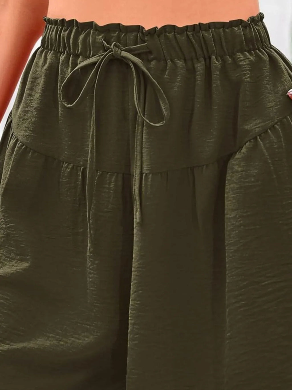 Full Size Casual Drawstring High Waist Relaxed Shorts Plus Size