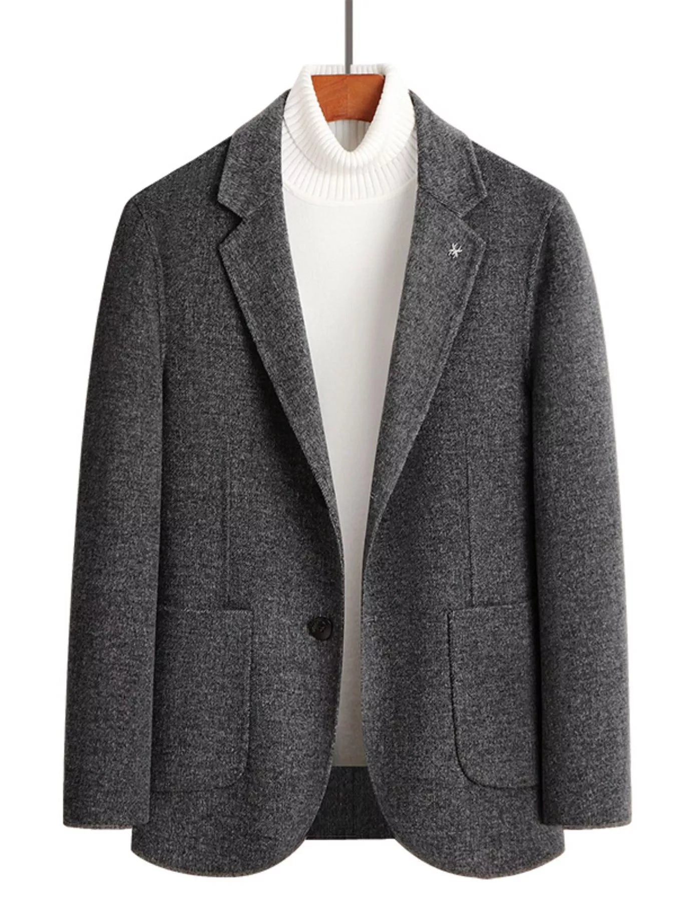 men’s structured winter parka with button front