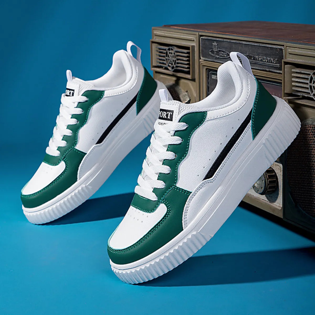 women's lace up contrast platform sneakers - product detail
