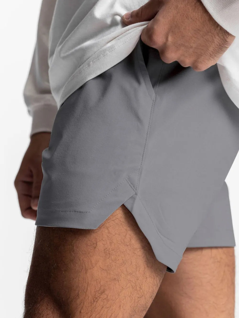 Men's Elastic Waist Active Shorts Gray