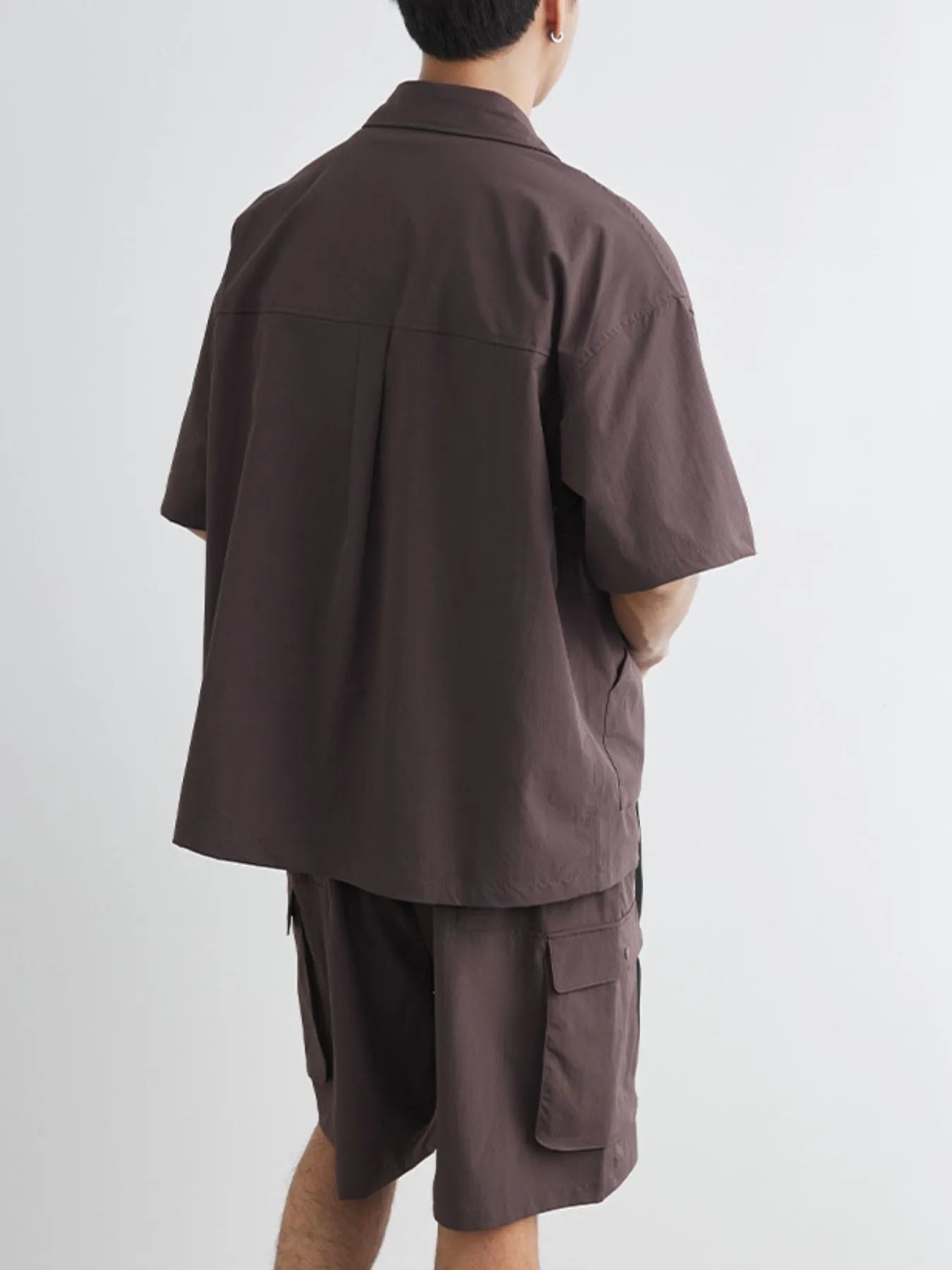 men's men's plus size button up short sleeve shirt and shorts set - product detail
