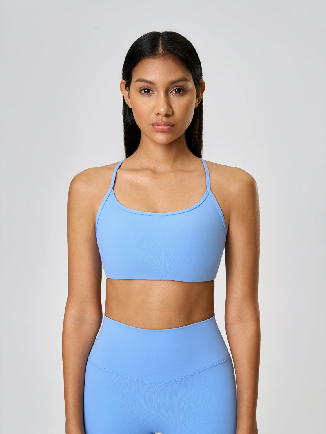 Millennia Crisscross Back Scoop Neck Active Cami with Detachable Chest Pads