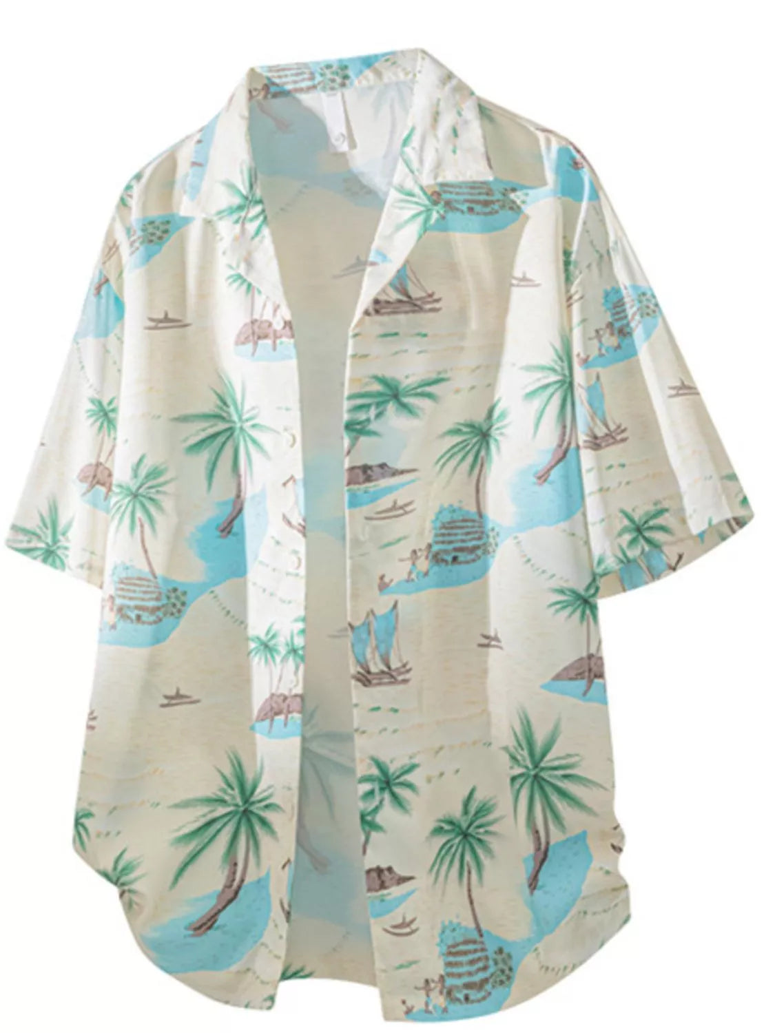 men's men's tropical print short sleeve shirt - main product image