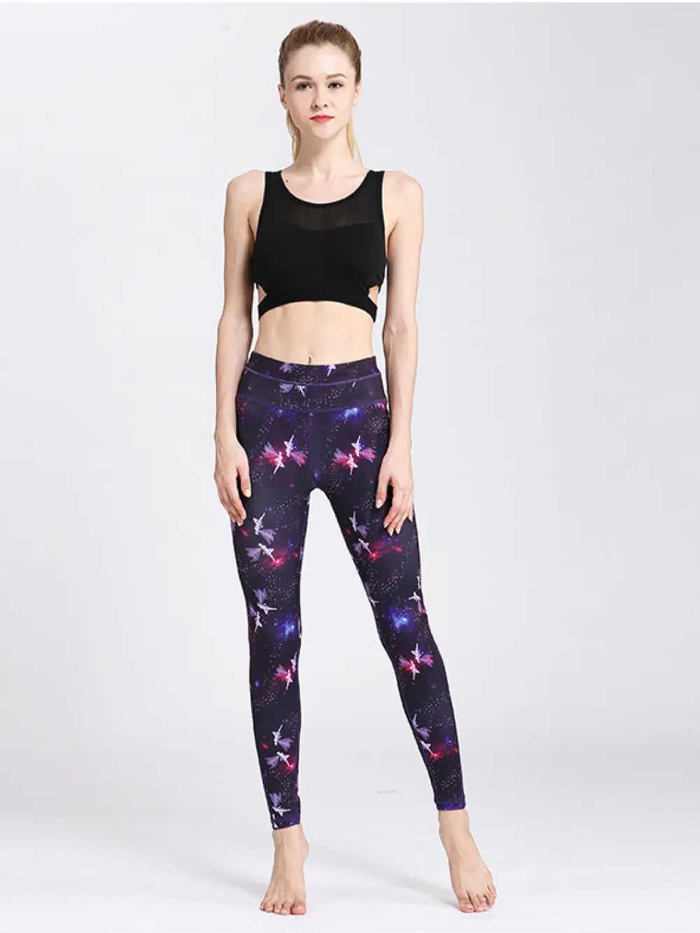 women's printed active high waist leggings - styling option