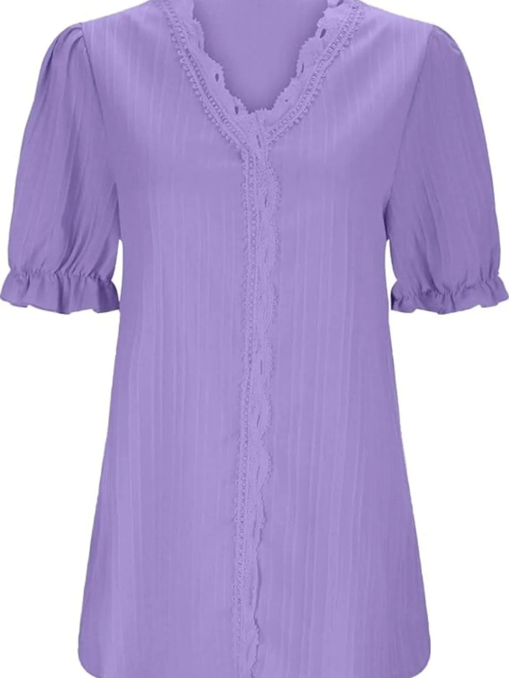 Full Size Lace Detail V-Neck Blouse Plus Size