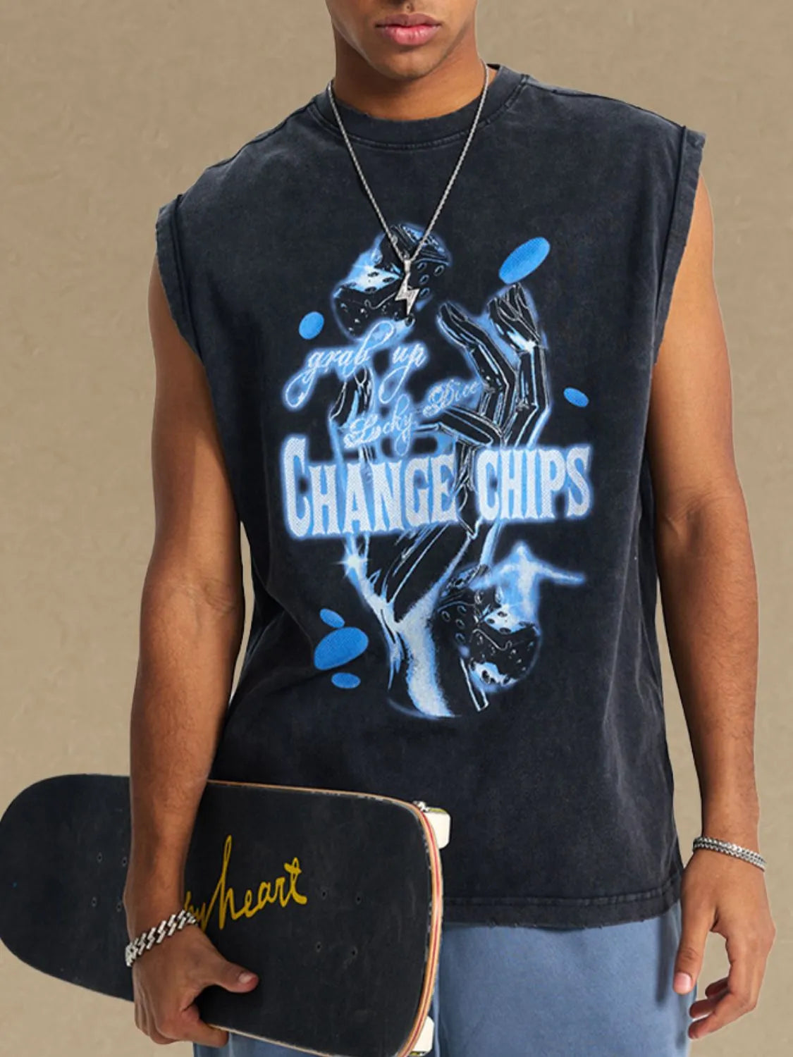 Men's Graphic Round Neck Tank