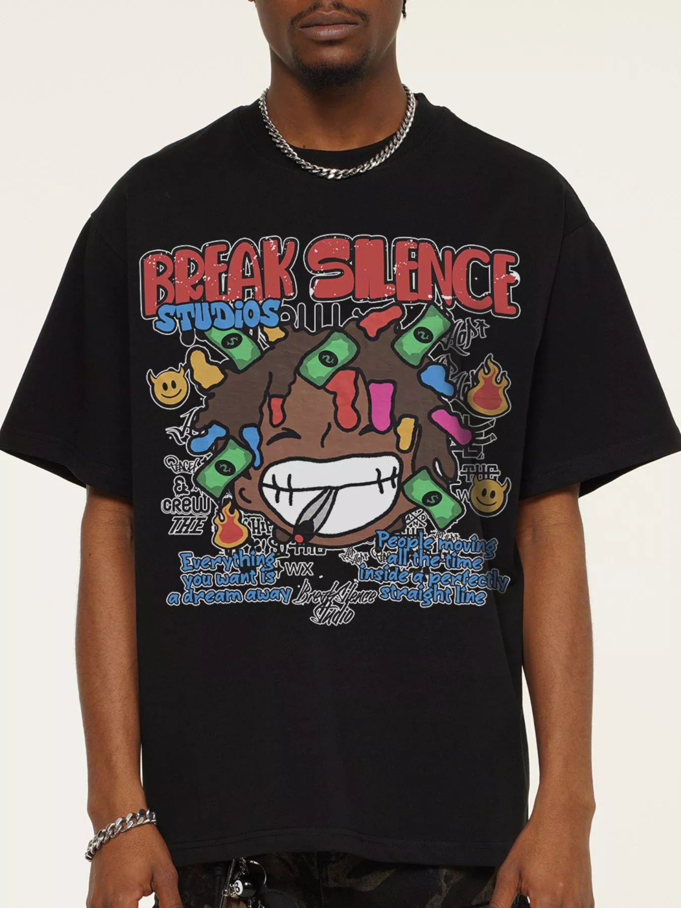 men's men's break silence graphic relaxed fit t-shirt - additional image