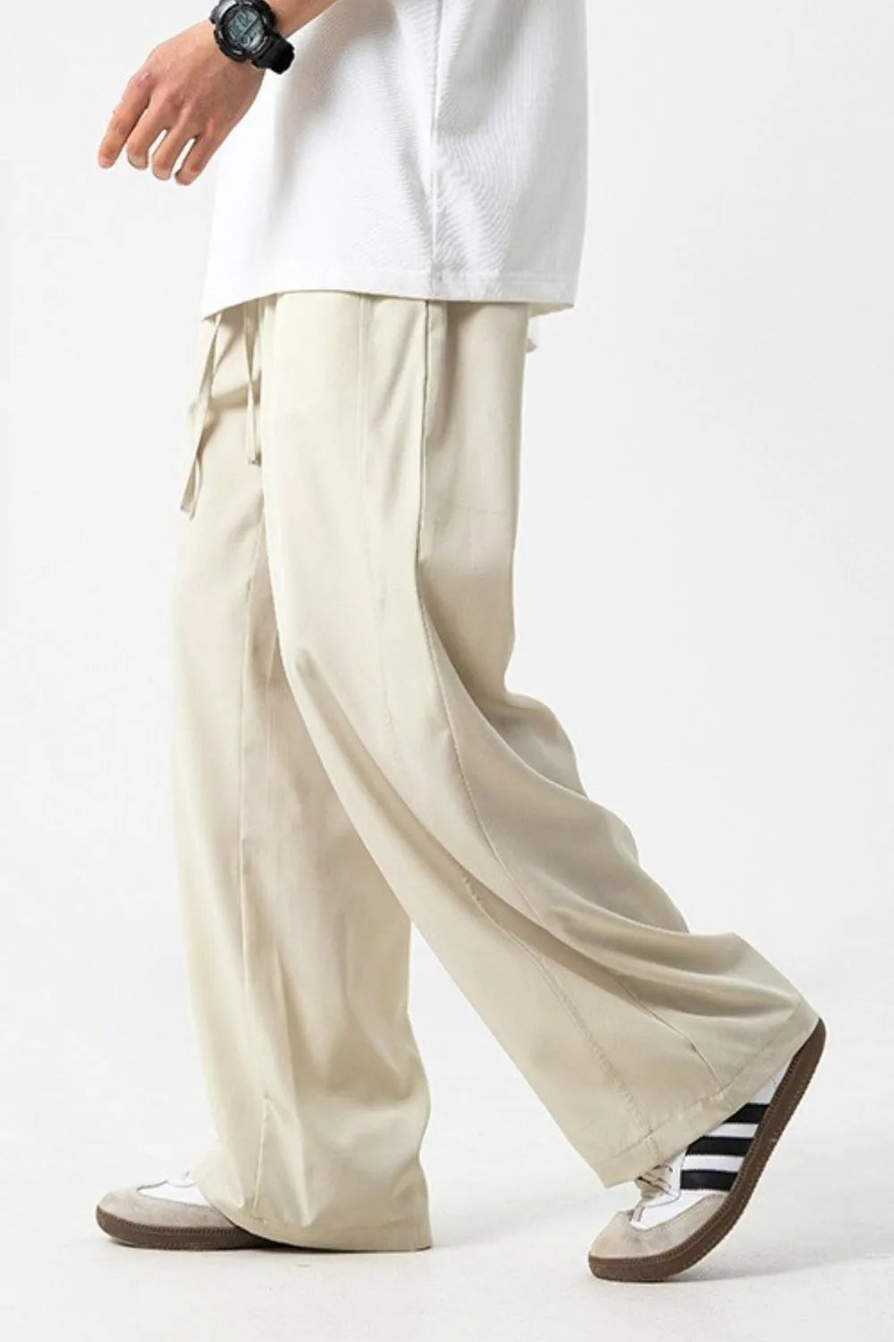 men's drawstring wide leg pants — men’s apparel view