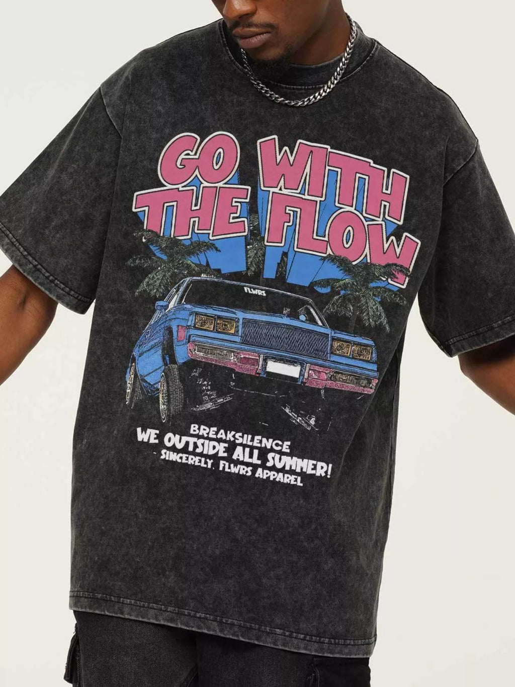 men's men's vintage washed graphic oversized t-shirt - product showcase