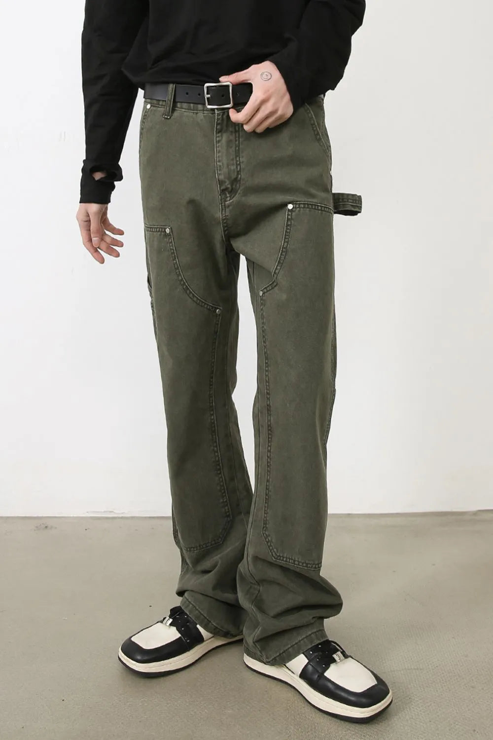Men's Mid Rise Jeans Army Green