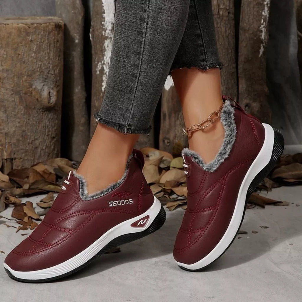 women's plush round toe platform shoes - styling option