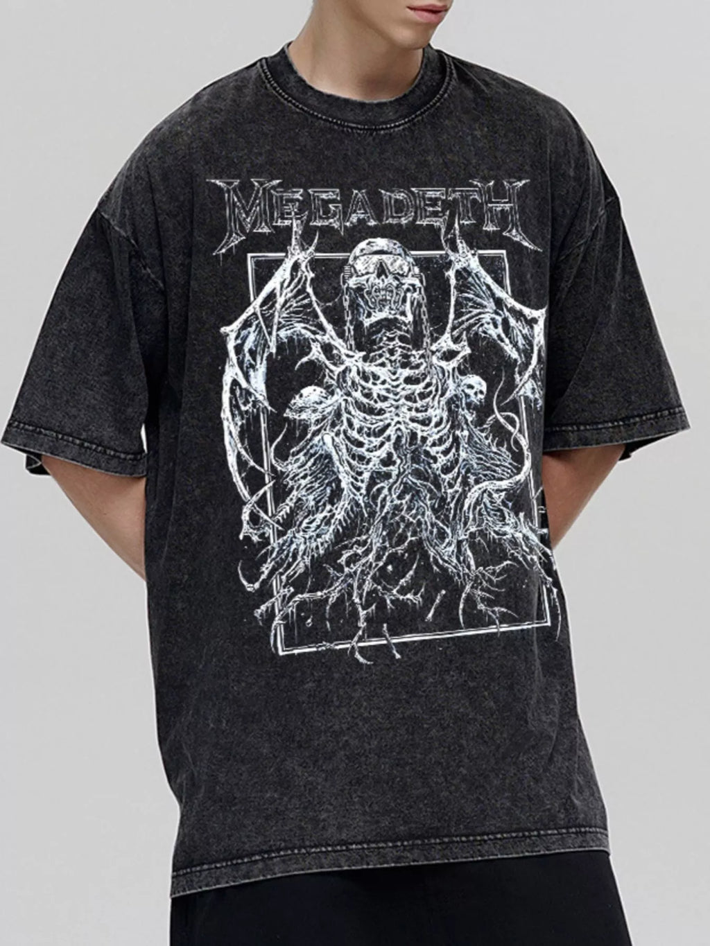 men's men's graphic vintage washed t-shirt - styled view