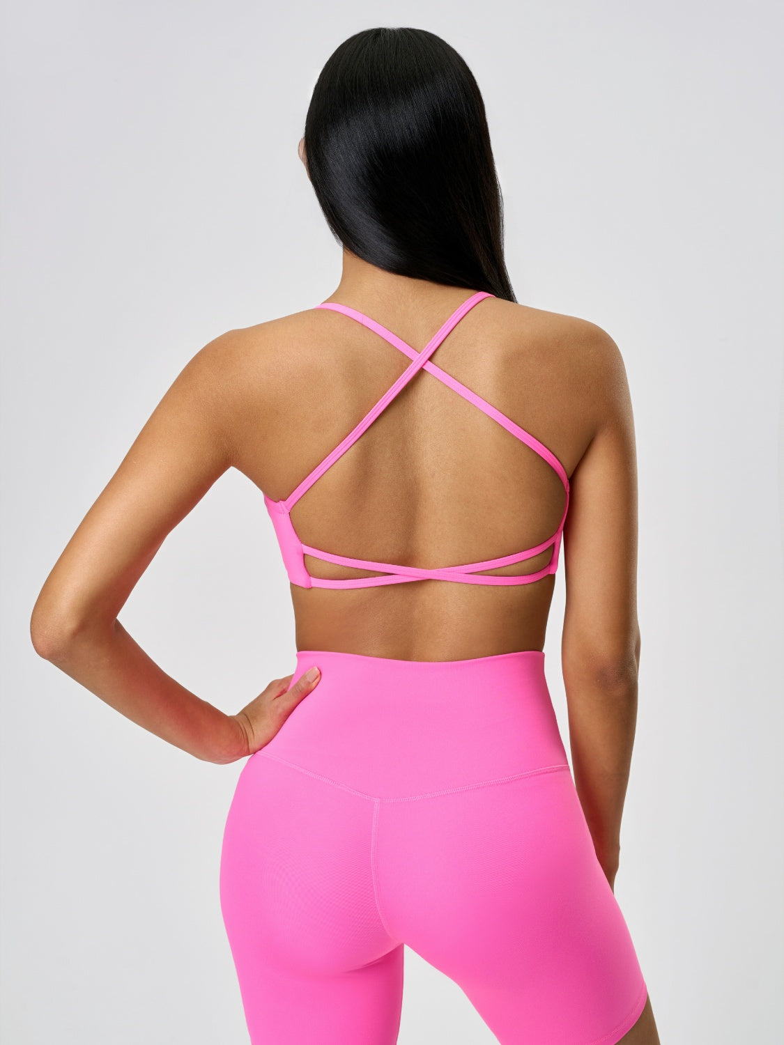 Millennia Crisscross Back Scoop Neck Active Cami with Detachable Chest Pads