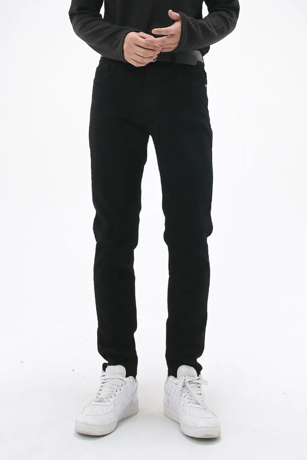 Men's Washed Slim Skinny Jeans Black
