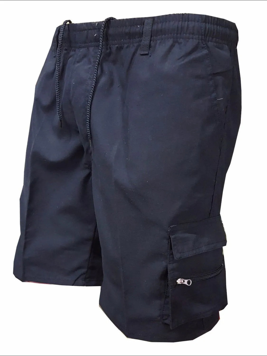 Men's Plus Size Drawstring Shorts with Cargo Pockets Navy