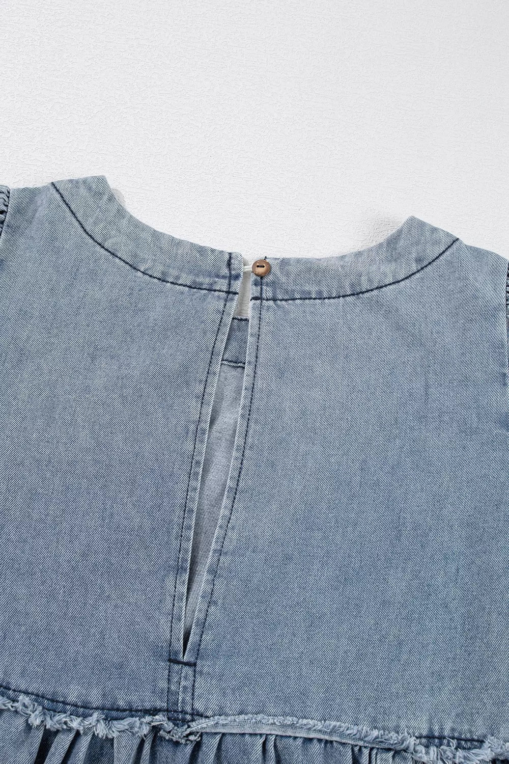 women's vintage wash denim dress with pockets - product detail
