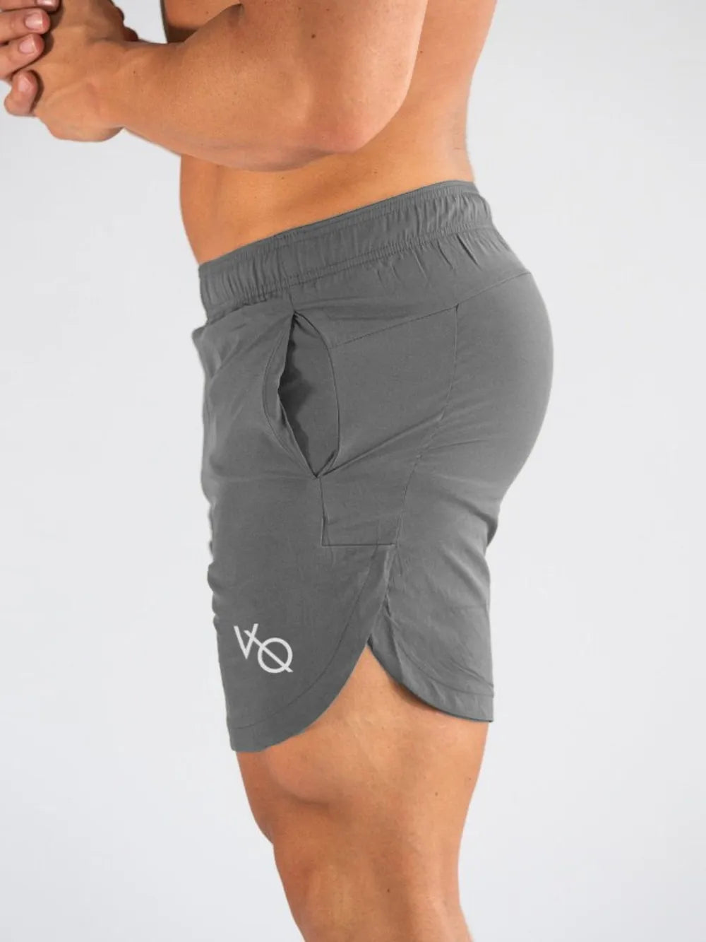 Men's Elastic Waist Active Shorts Dark Gray