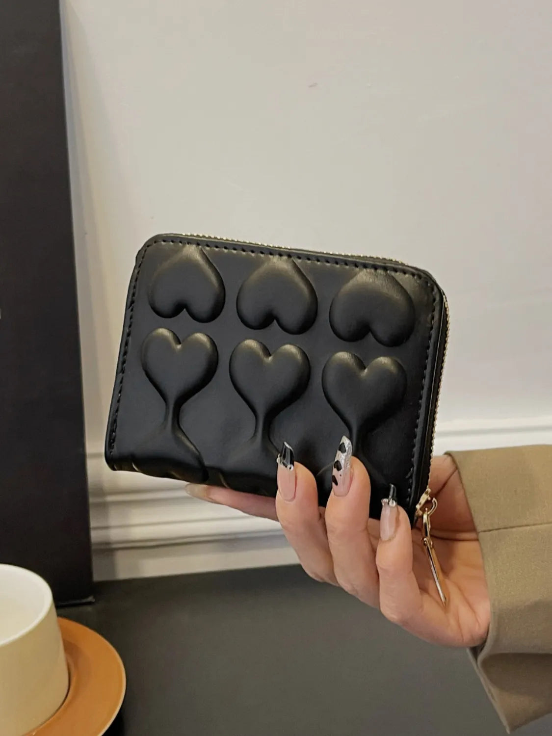 PU Leather Card Case Black One Size