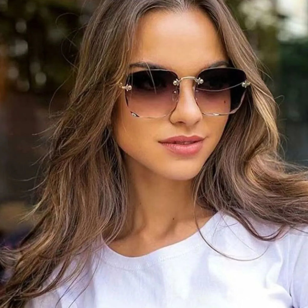square gradient sunglasses styled as apparel
